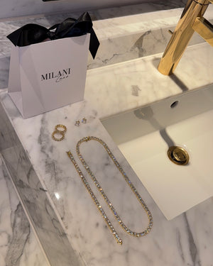 Tiara Tennis Necklace 5mm Gold