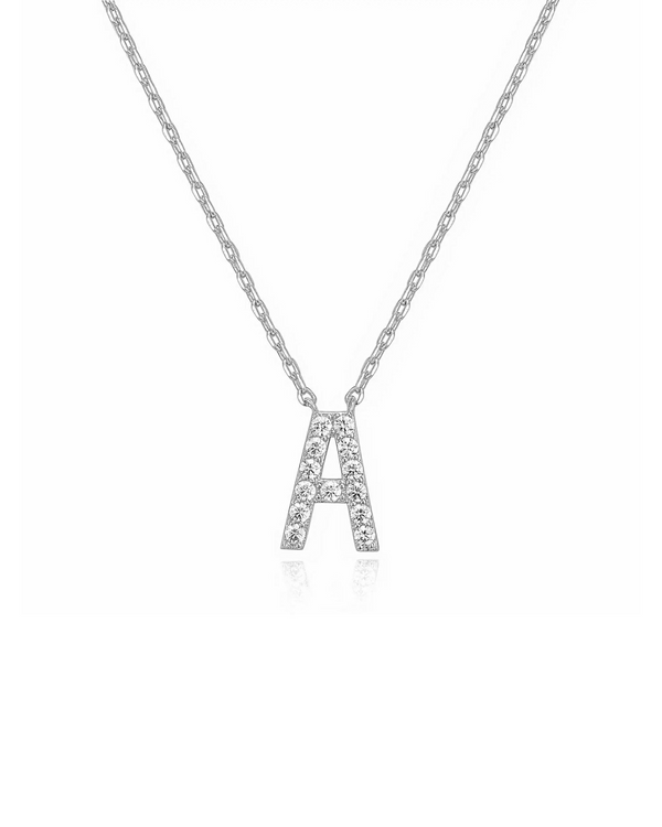 Initial Necklace Silver