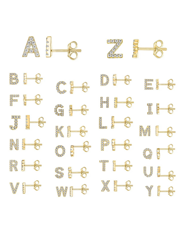 Initial Earrings Gold