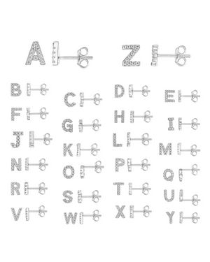 Initial Earrings Silver